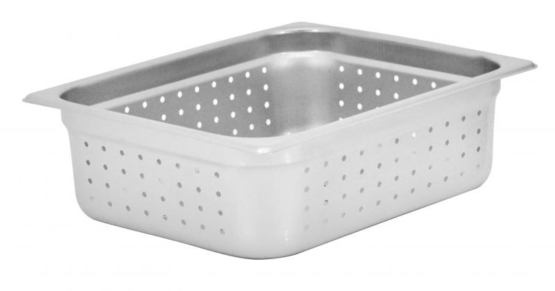Half-size, 25-gauge Stainless Steel Perforated Steam Table Pan with 4" Deep